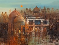 A. Q. Arif, 24 x 30 Inch, Oil on Canvas, Cityscape Painting, AC-AQ-531